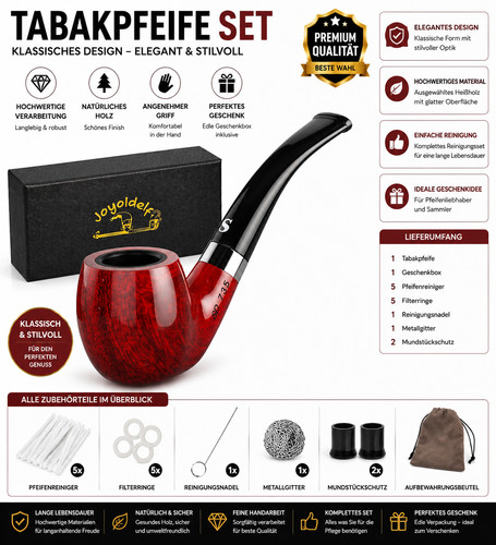 Tabakpfeife set gebogen - tabakpfeife, mit